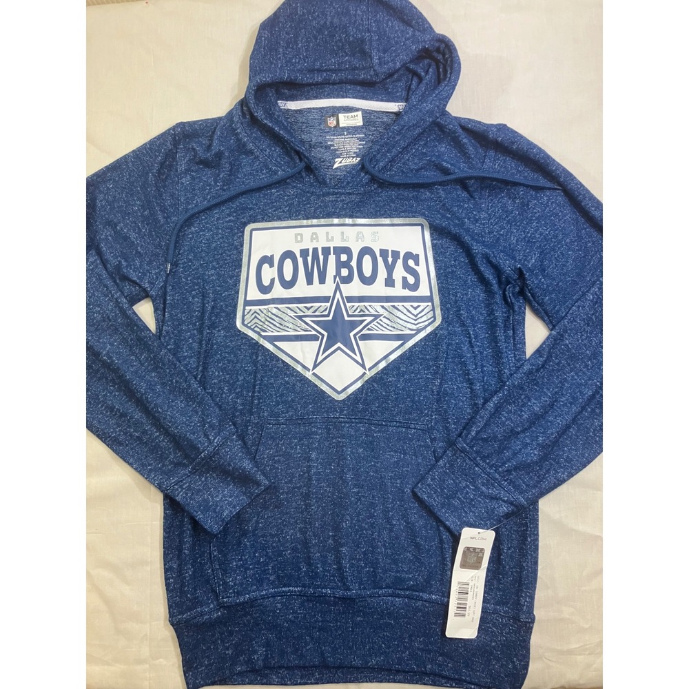 NFL Dallas Cowboys Zubaz Womens Small Soft Hoodie Heathered Blue N0950600602 NEW